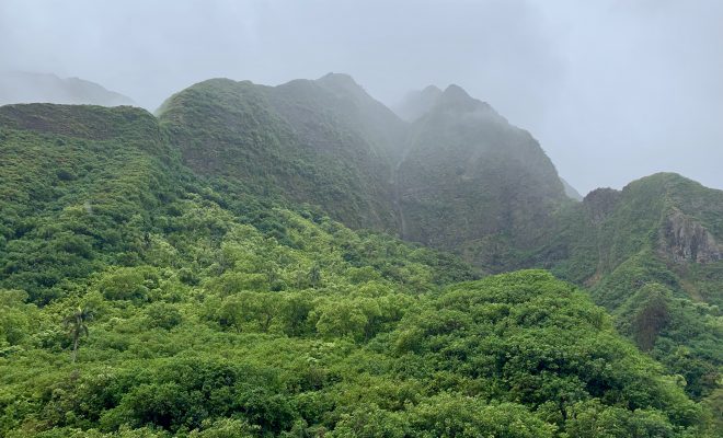 ハレアカラ山の頂上の展望台